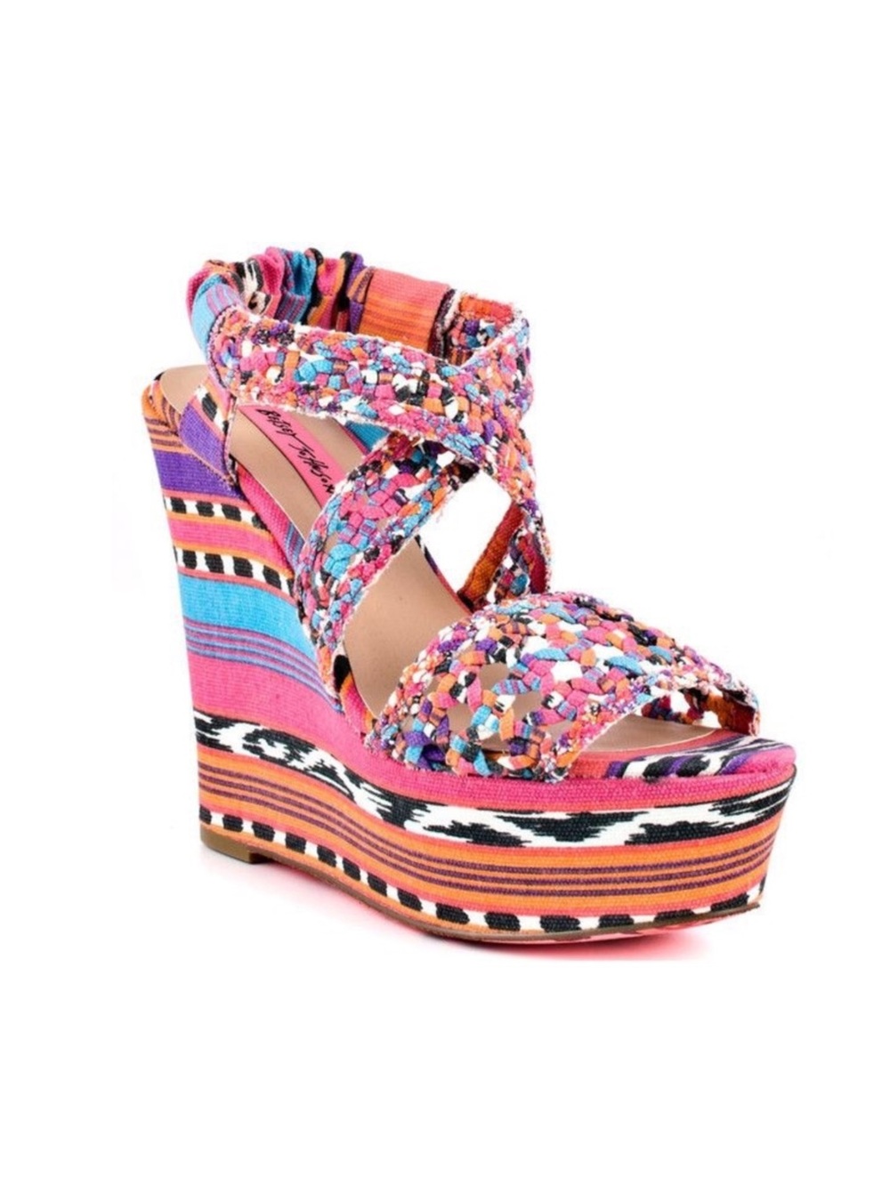 Betsy Johnson Busta Aztec Wedge Sandals